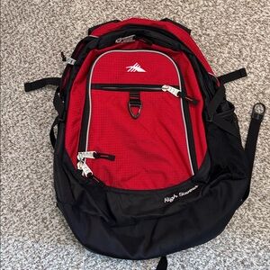 High Sierra red black backpack